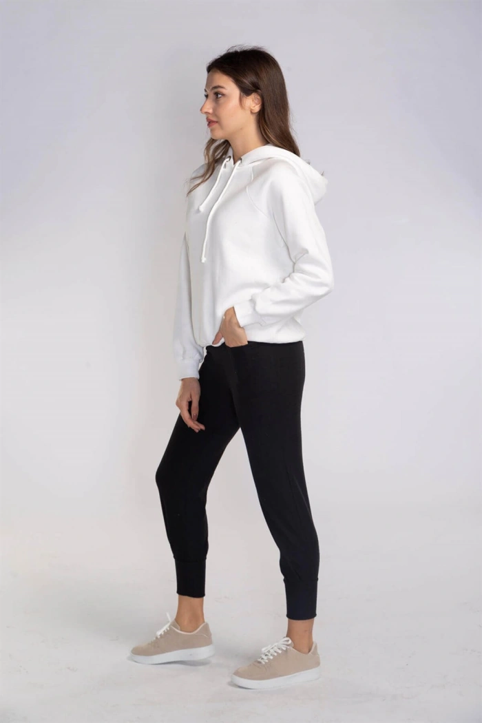 Lastikli Cepli Triko Eşofman Altı-SİYAH