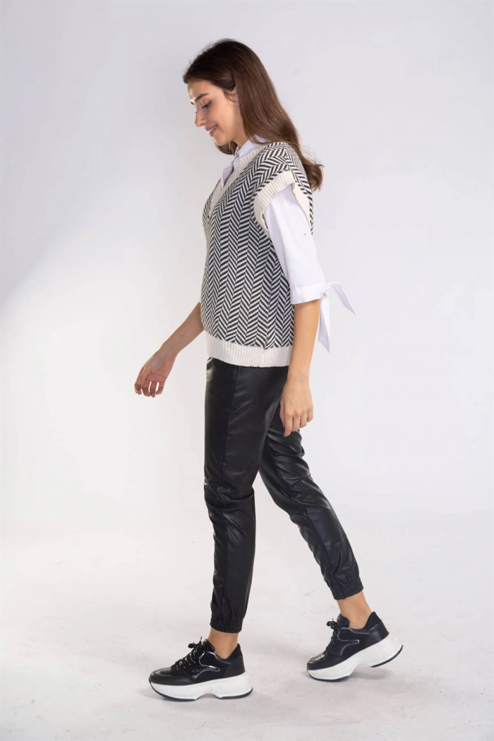 Şah Desenli Triko Süveter-DESENLİ