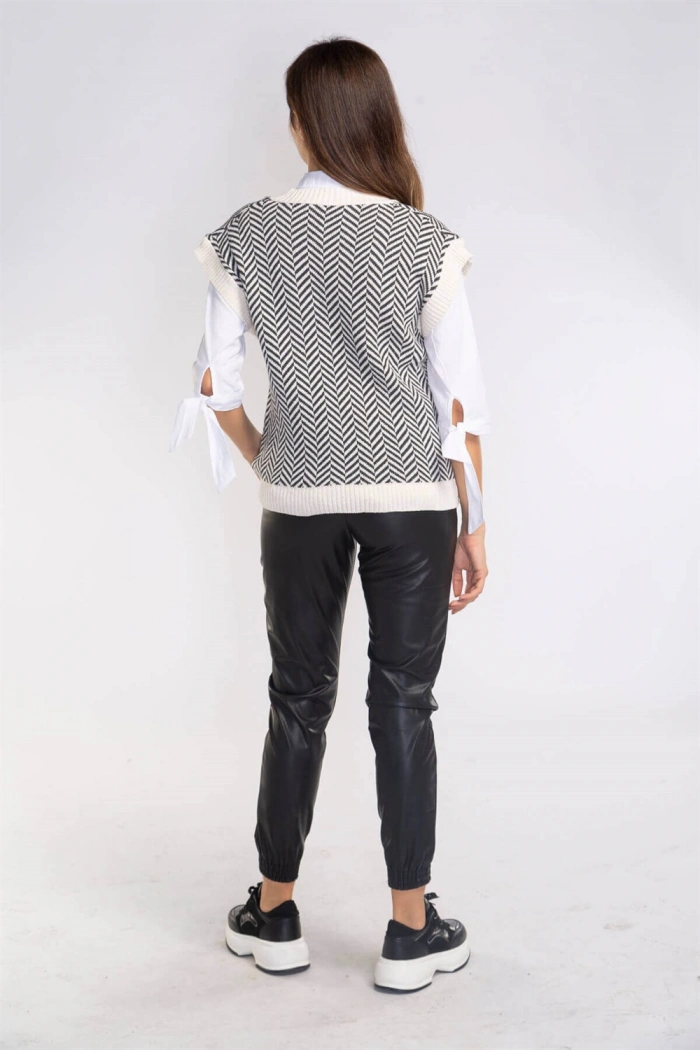 Şah Desenli Triko Süveter-DESENLİ