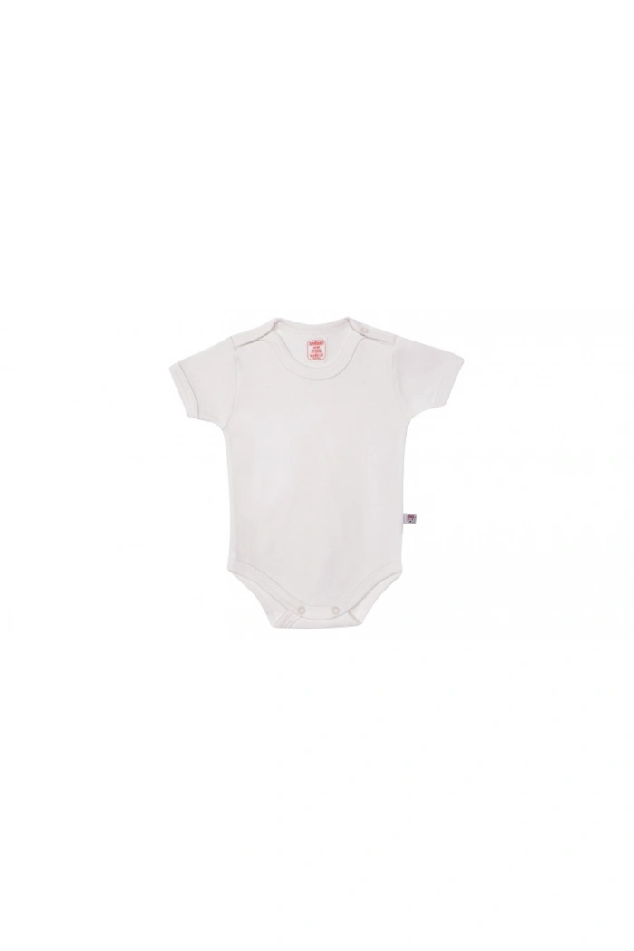 Sevi Bebe Şardonlu Yarım Kollu Body - Krem 6 Ay