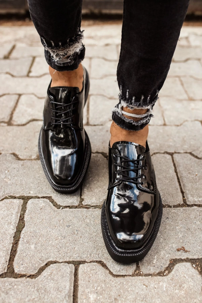 CH001 Rugan Siyah Taban Erkek Ayakkabı SIYAH