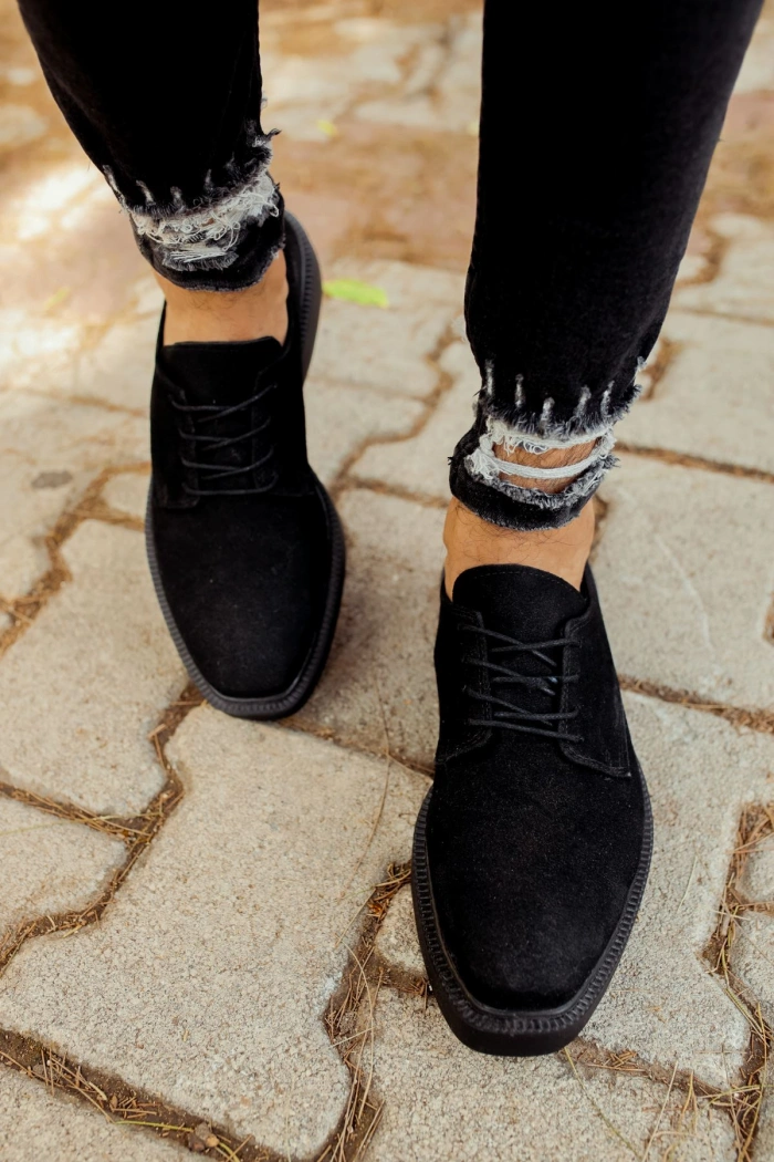 CH001 Süet Siyah Taban Erkek Ayakkabı SIYAH