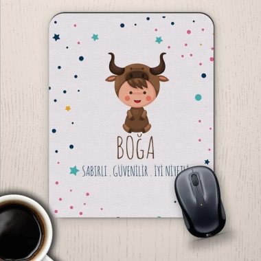 Boğa Burçlarına Özel Sevimli Mouse Pad