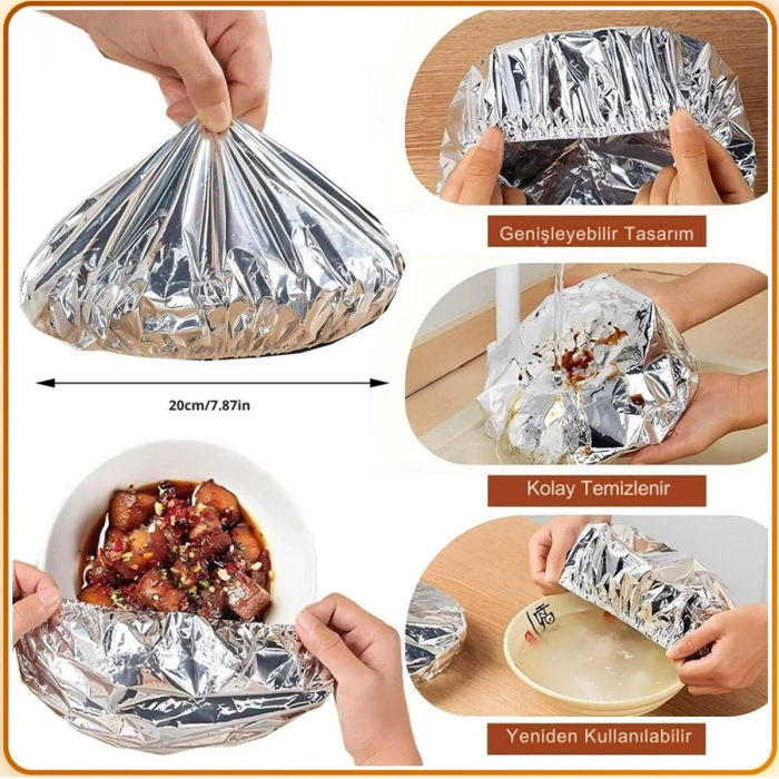 10lu Bone Kapak - Folyo - Isı Yalıtımlı - Tabak ve Mini Tencere Uyumlu