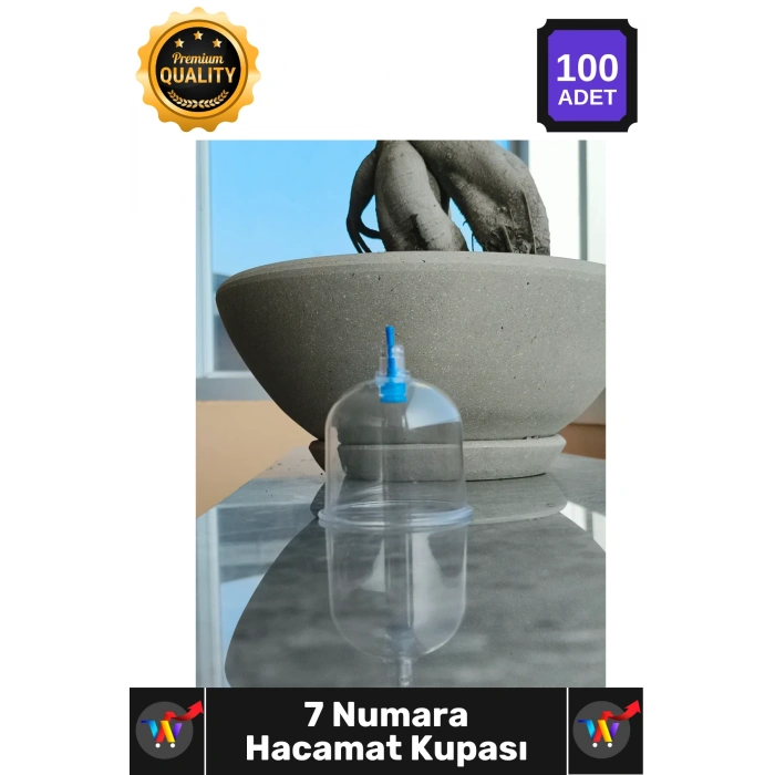 #Hacamat Profesyonel Vakumlu Hijyenik Sert Plastik Kaliteli Terapi 7 Numara Hacamat Kupası 100 Adet