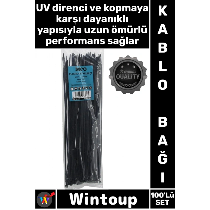 #Cırt Dayanıklı Poliamid Kilitli Sabitleme Düzenleyici 100lü Plastik Kablo Bağı Siyah Cırt Kelepçe