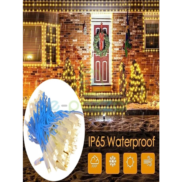 10m 100 Led IP65 Dış Mekan Led Işık Beyaz Kablo