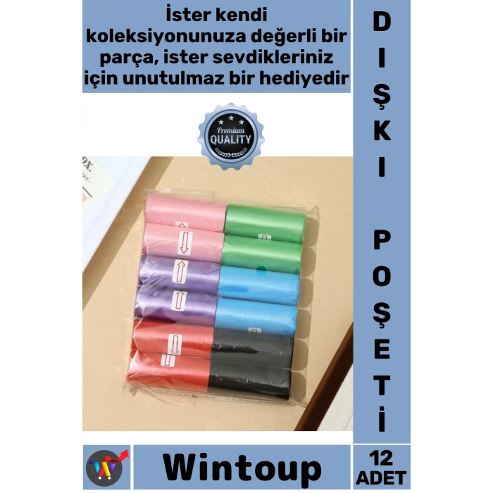#DışkıPoşeti Hijyenik Dayanıklı Sızdırmaz Ekonomik Rulo Evcil 12li Köpek Dışkı Poşeti Düz Renkli Set