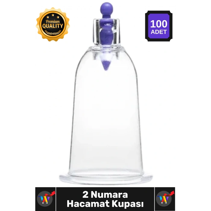 #Hacamat Profesyonel Hijyenik Pürüzsüz Kenar Vakumlu Steril Kalite 2 Numara Hacamat Kupası 100 Adet