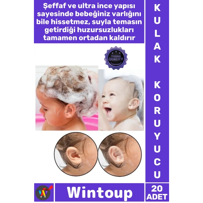 #KulakKoruyucu Pratik Şeffaf Su Geçirmez Yumuşak Yapışkan Duş Bebek Banyo Kulak Koruyucu Bant 20 Adt