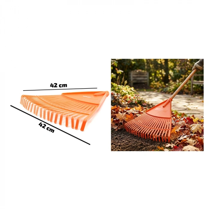 #Tırmık Dayanıklı Bahçe Temizleme Esnek Dişli Hafif Plastik 42 Cm Genişlik 20 Dişli Yaprak Tırmığı