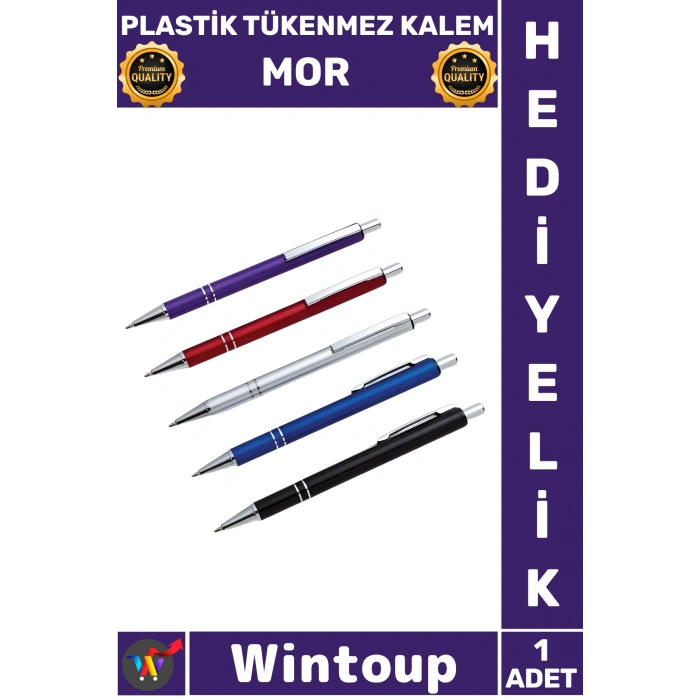 #Kalem Ofis Kırtasiye Okul Gereçleri Şık Ergonomik Canlı Renk Kaliteli Plastik Tükenmez Kalem Mor