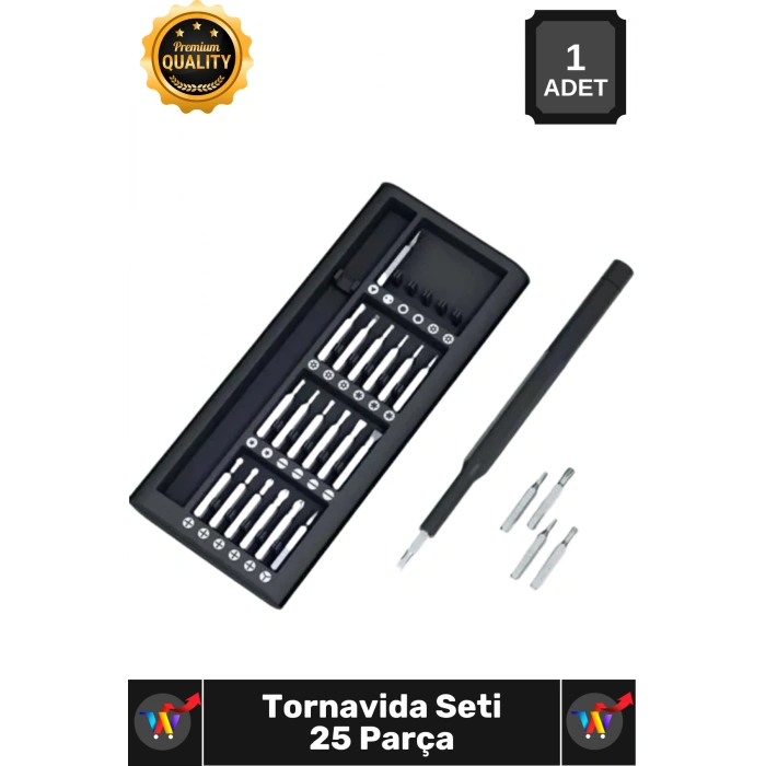 #Tornavida Hassas Onarım Seti Telefon Gözlük Saat Tamir 24in1 Ergonomik 25 Parça Tornavida Seti