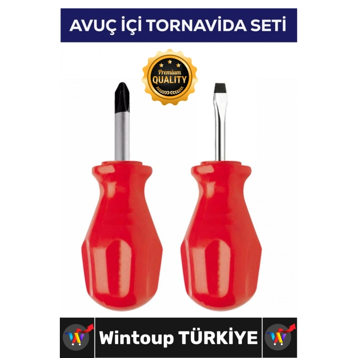 #Tornavida Profesyonel Ergonomik Pratik Mini Dar Alan Tamir 2li Avuç Içi Düz Yıldız Tornavida Seti