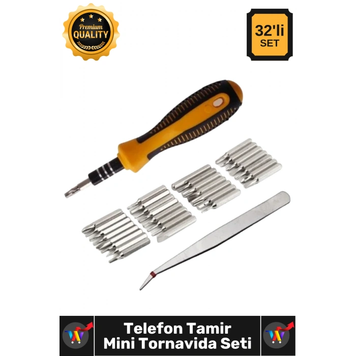 #Tornavida Premium Hassas Elektronik Laptop Hobi Onarım 32 Parça Telefon Tamir Mini Tornavida Seti