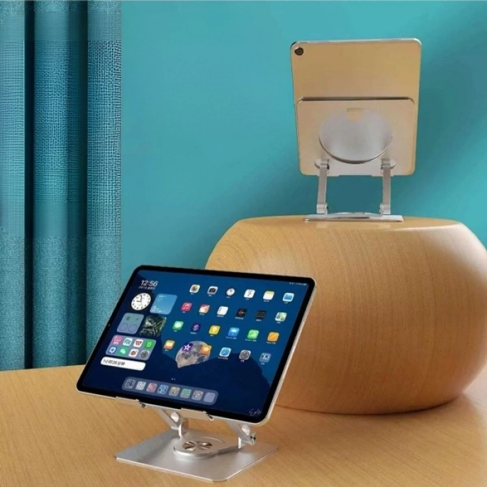 360 Derece Dönebilen Yükseltilmiş Masaüstü Ayarlanabilir Metal Tablet Standı