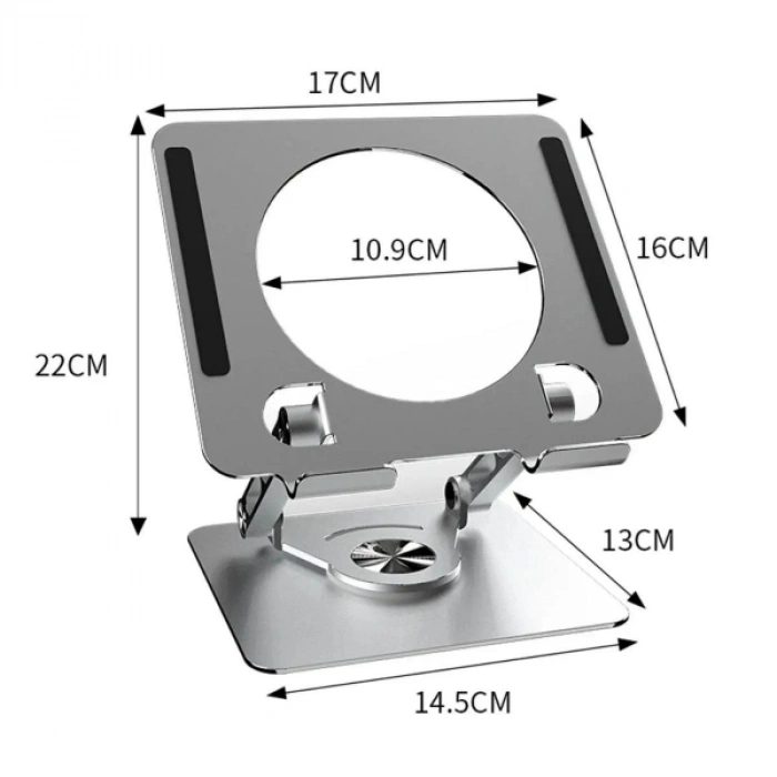 360 Derece Dönebilen Yükseltilmiş Masaüstü Ayarlanabilir Metal Tablet Standı