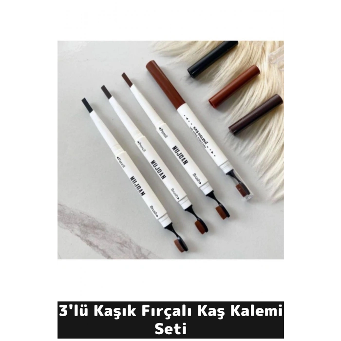 3lü Kaşık Fırçalı Kaş Kalemi Seti
