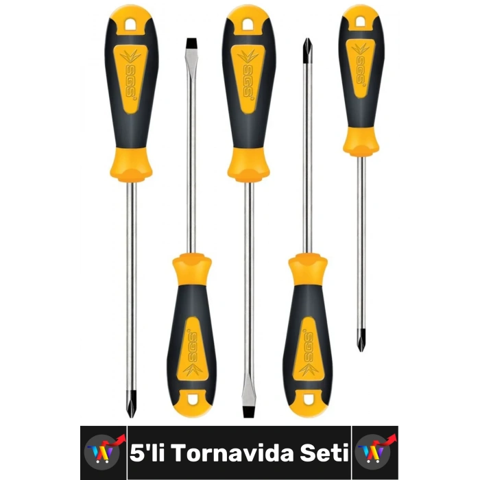 #Tornavida Profesyonel Manyetik Uçlu Ergonomik Sap Çelik Tamir Bakım 5li Tornavida Seti Soft Series