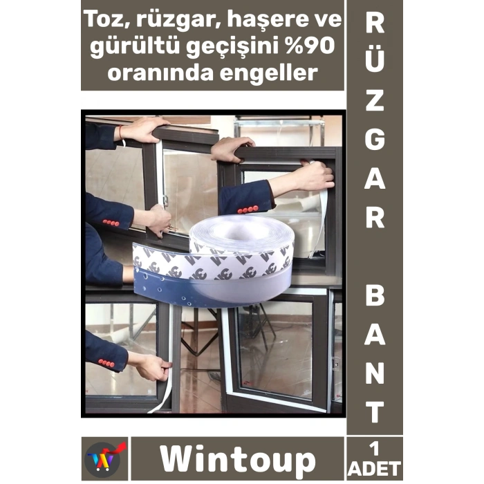 #Bant Isı Yalıtım Ses İzolasyon Pencere Kapı Eşik Sızdırmazlık Fitili 5 Metre Şık Rüzgar Kesici Bant