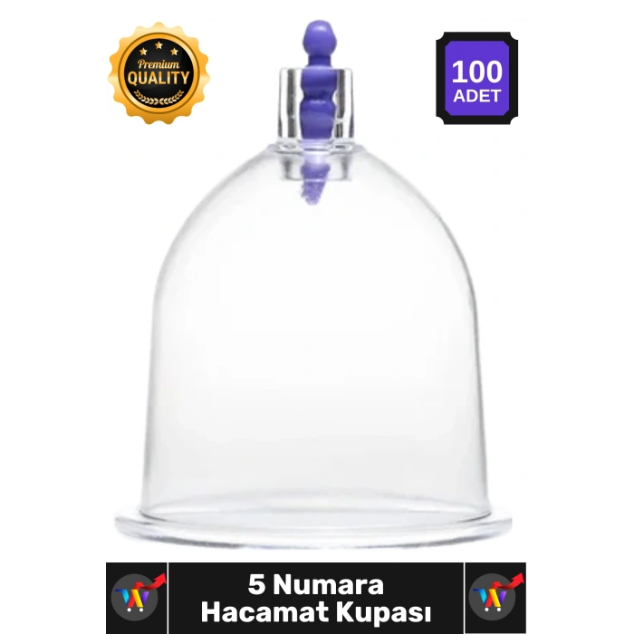 #Hacamat Profesyonel Hijyenik Pürüzsüz Kenar Vakumlu Steril Kalite 5 Numara Hacamat Kupası 100 Adet