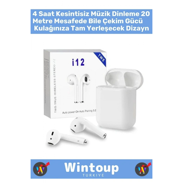Xiaomi Modellerle Uyumlu Bluetooth Kulaklık I12 Arama Özellikli Tws Dokunmatik Hd Ses Mikrofon