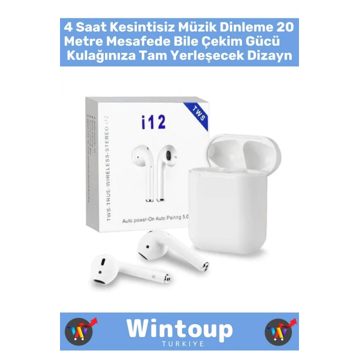 IPhone11 PRO Uyumlu Bluetooth Kulaklık i12 Arama Özellikli Tws Dokunmatik Hd Ses Mikrofon