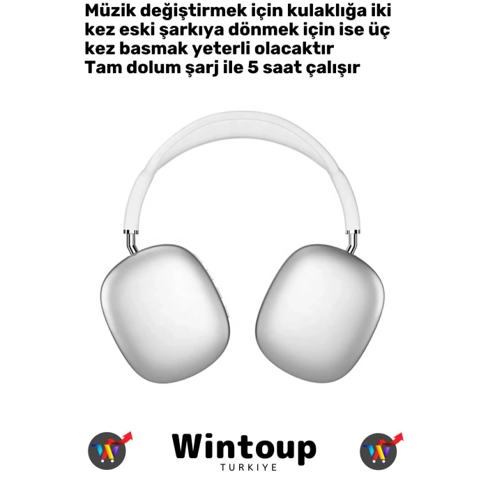 Akıllı Telefon Uyumlu 5.2 Bluetooth Dokunmatik Dayanıklı P9 Beyaz Kablosuz Kulaklık