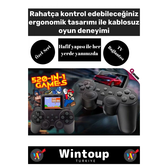 S10 Taşınabilir 520 Oyun Retro Video El Oyun Konsolu Atari Yeni Versiyon Çift Kişilik