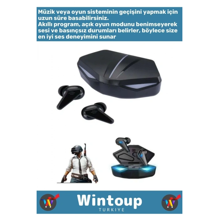 Oyuncu Kulaklığı Mikrofonlu Kablosuz Bulutut Gaming Bluetooth K55 Pupg Kulaklığı Roblox Gaming