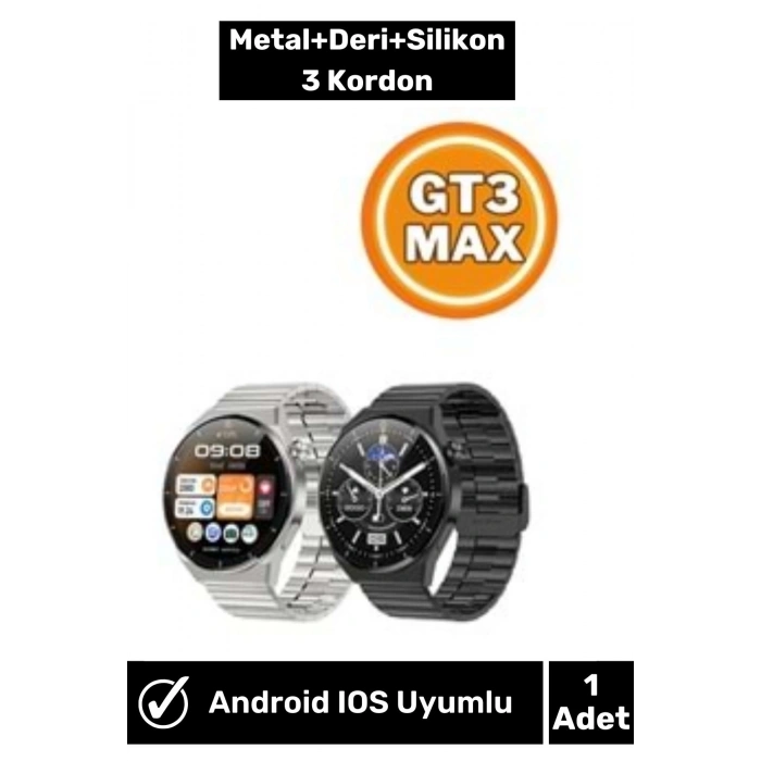 Gt3 Max Akıllı Kol Saati Yüksek Çözünürlüklü Renkli Ekran Nfc Akıllı Saat GT3 MAX