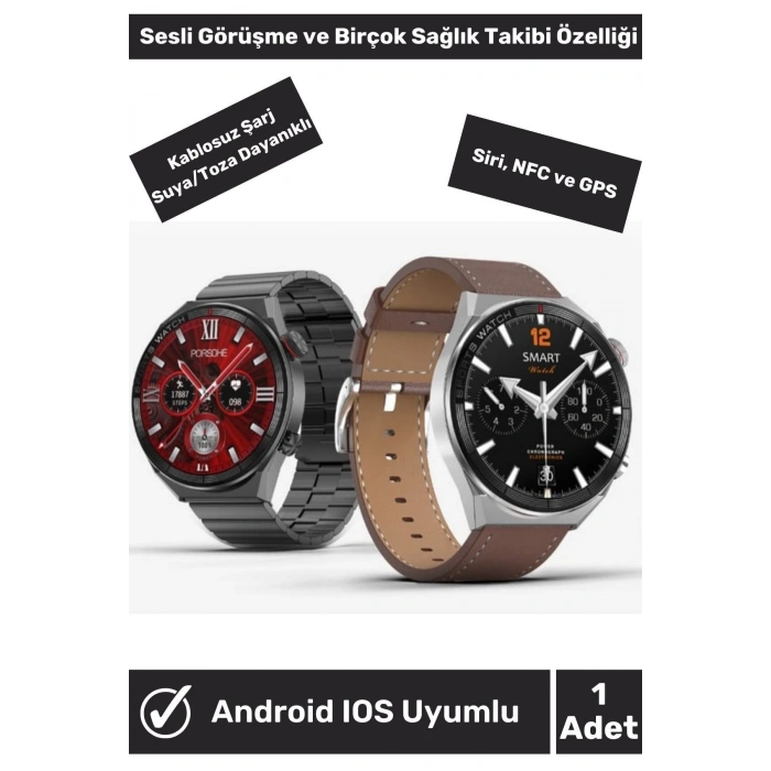 Smart Watch Ips Tam Hd Ekran Dt3 Mate Sesli Asistan Nfc Bluetooth Akıllı Saat Yeni Nesil Çift Kordon