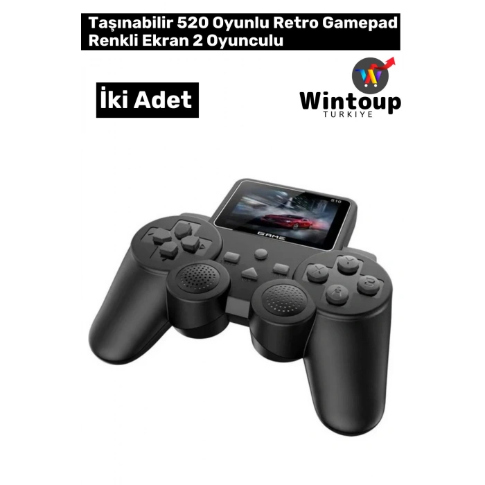 Mini Nostalji Mario Atari Sup Taşınabilir 520 Oyunlu Mini Atari Oyun Konsolu Siyah 2 Adet