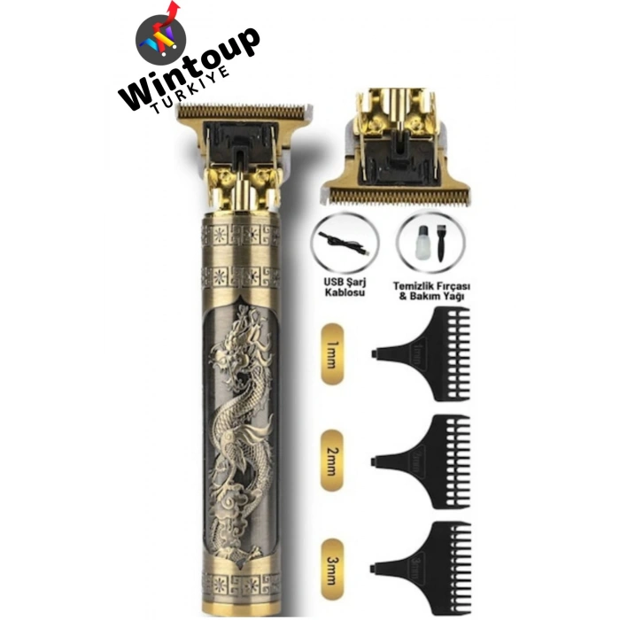 Kuaför Tipi T Başlıklı Saç Sakal Ense Çizik Tıraş Makinesi