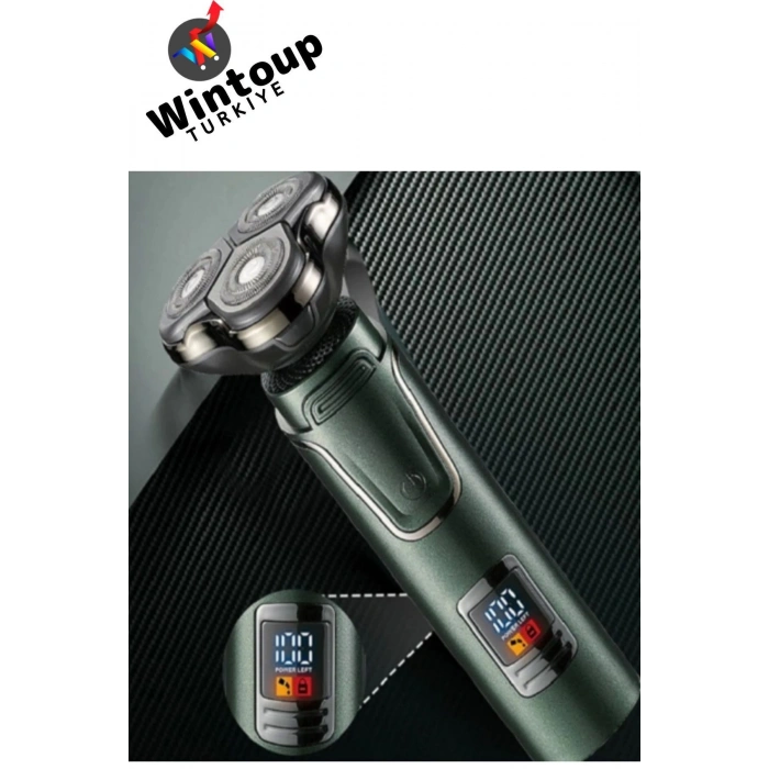 Profesyonel 3in1 Tıraş Makinesi Dijital Göstergeli 3 Başlıklı Tıraş Makinesi Erkek Bakım