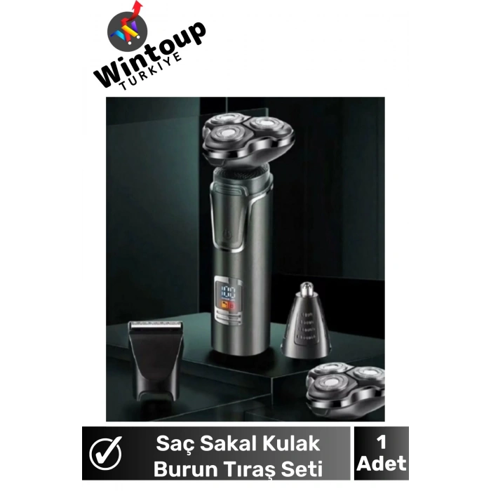 3in1 Tıraş Makinesi Dijital Göstergeli 3 Başlıklı Tıraş Makinesi Erkek Bakım