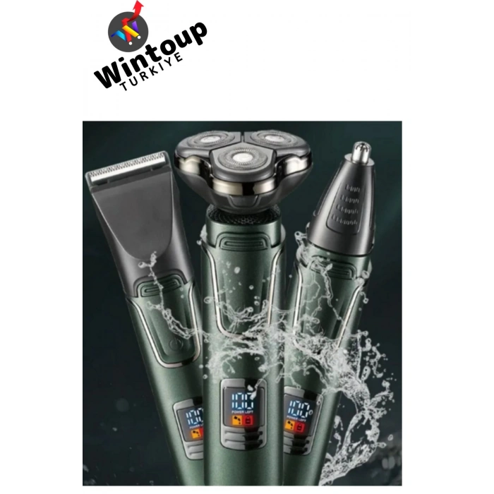 3in1 Tıraş Makinesi Dijital Göstergeli 3 Başlıklı Tıraş Makinesi Erkek Bakım