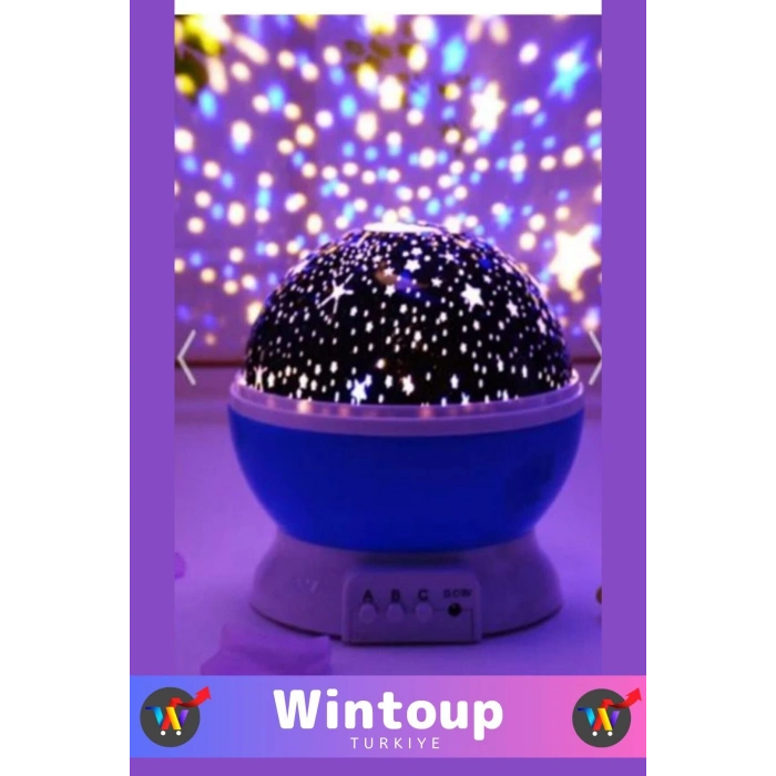 Gece Lambası Tavana Işık Yansıtan Dönen Yıldız Ay Projeksiyon Çocuk Ve Genç Odası Lamba Işık Küresi