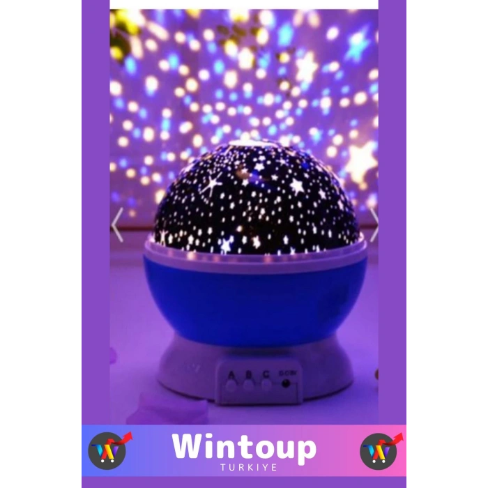 Renkli Yıldızlı Gökyüzü Projeksiyon Gece Lambası
