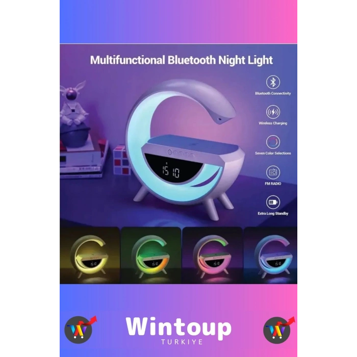 G Hoparlör Led Işıklı Rgb Aydınlatma Kablosuz Şarj Bluetooth Hoparlör Speaker 15 Watt Beyaz