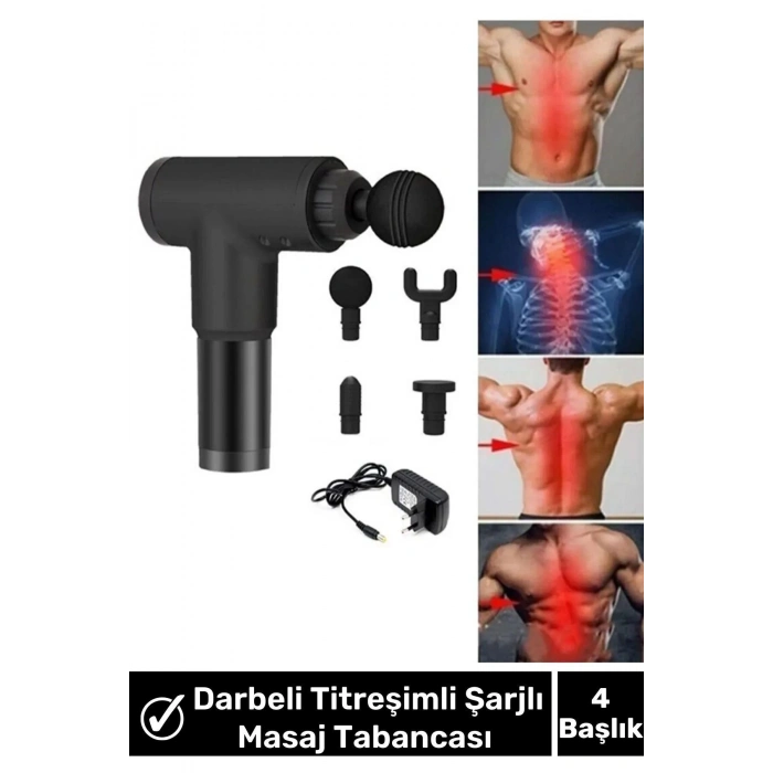 Mini Professional Massage Gun and Massager with 4 Heads Gun Fascial Massage Gun