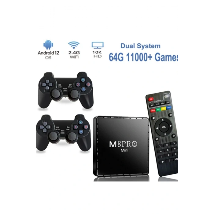 M8 Premium Video Game Console 4K HD 2.4G Wireless Controller TV Game Stick