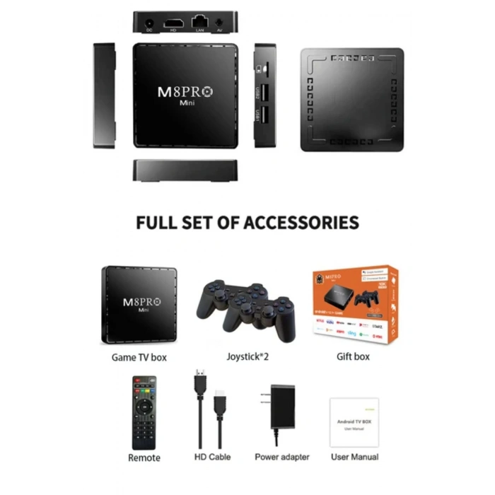 Özel Seri 2.4G 10K ultra HD 64 GB TV BOX + GAMEBOX android 12.1 TV + Oyun Konsolu 2in1