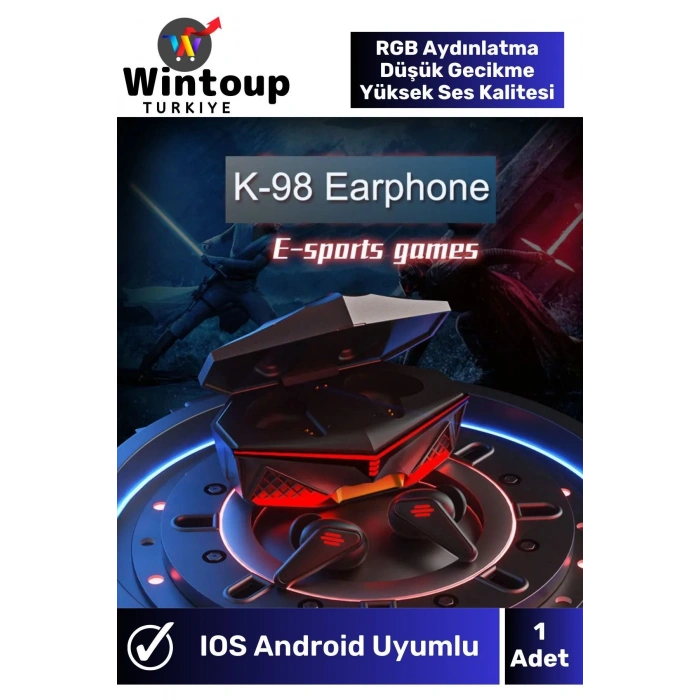 Oppo&honor&poco Uyumlu Rgb Işıklı Kablosuz Bluetooth Oyuncu Kulaklığı