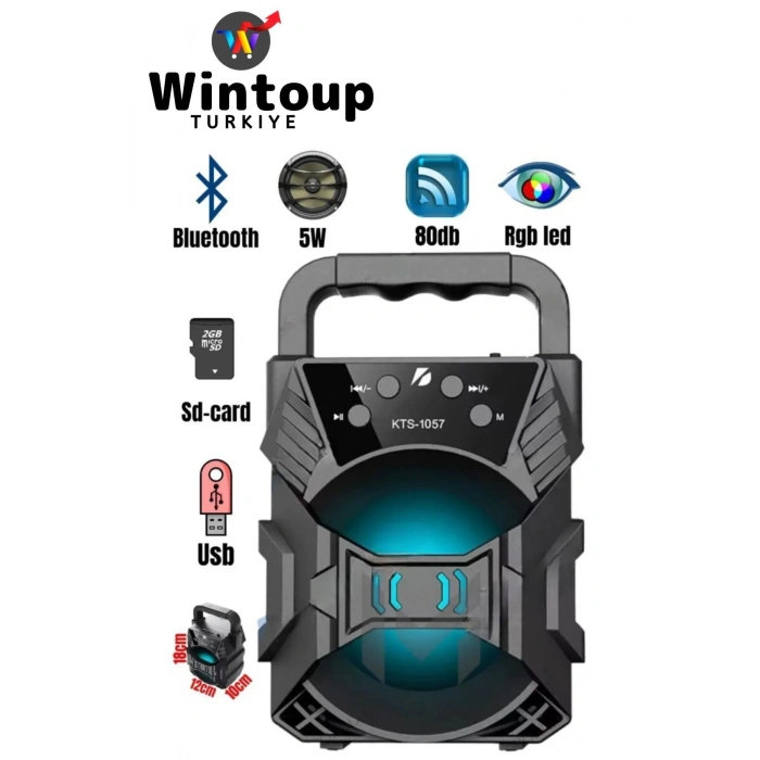 Fm Radyolu Mini Taşınabilir Müzik Çalar Kutusu Bluetoothlu Ses Bombası