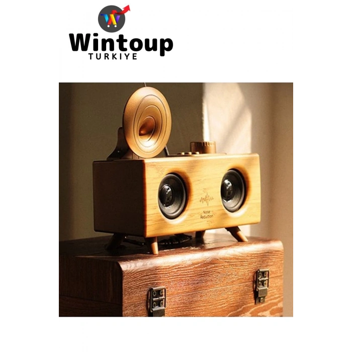 Retro Dekoratif Tüm Markalar İle Uyumlu Bluetooth Gramafon Hoparlör