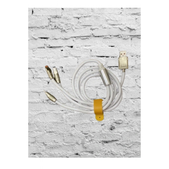 3 in 1 120 Watt 6A Hızlı Şarj Kablosu Type-C&Micro USB&Lightning Giriş