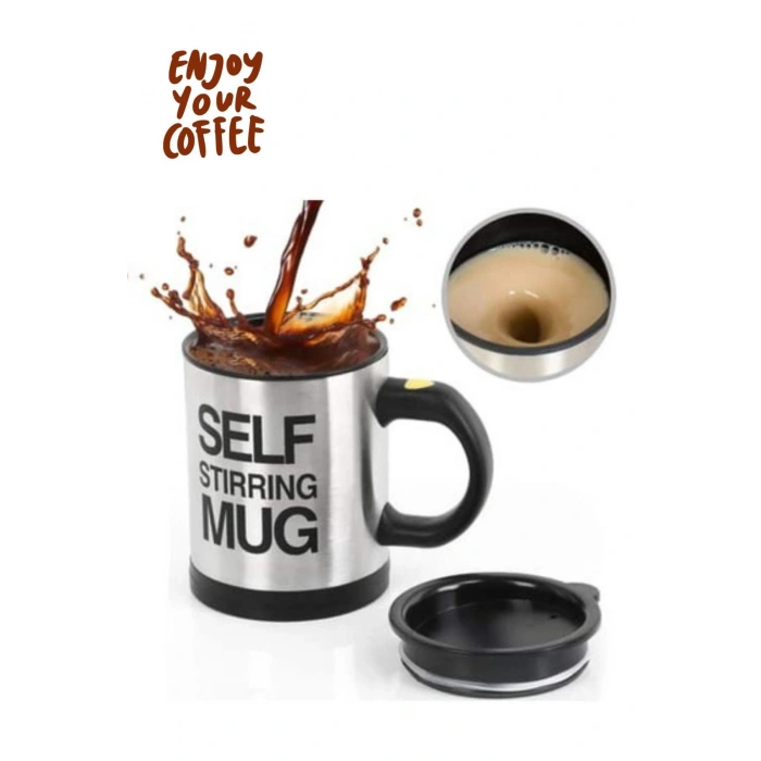 Karıştırıcı Özellikli Mikser Kupa Bardak Self Stirring Mug Bardak