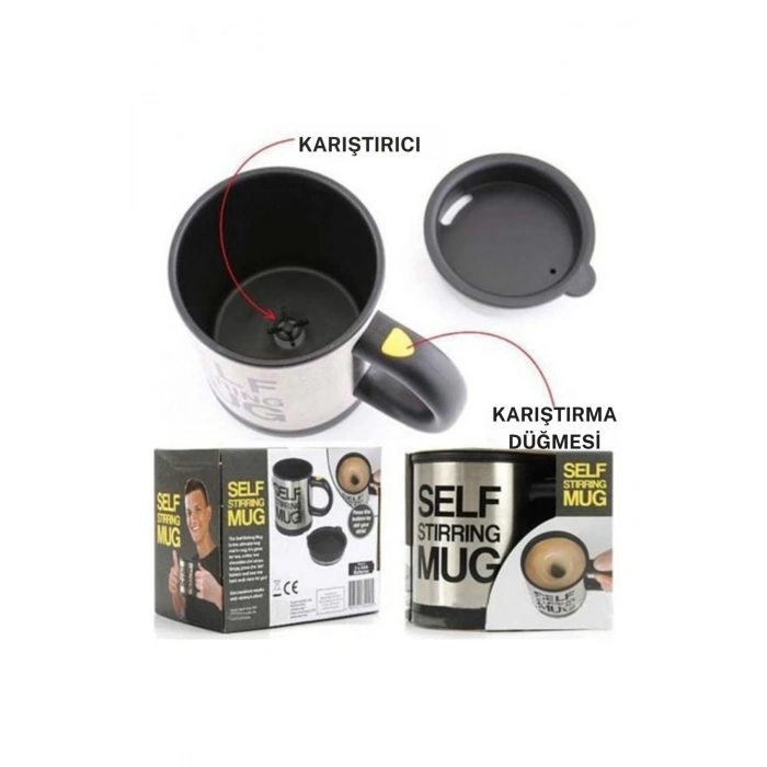 Karıştırıcı Özellikli Mikser Kupa Bardak Self Stirring Mug Bardak