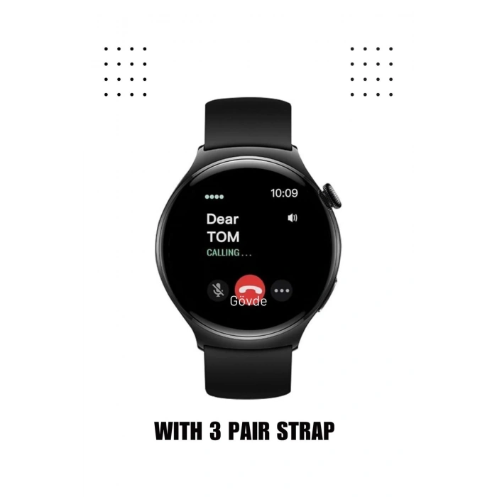 Tüm Telefon Modelleriyle Uyumlu 3 Kordonlu Android IOS Akıllı Saat AMOLED Ekran Smart Watch